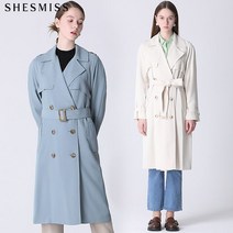 쉬즈미스 더블버튼 벨티드 스프링 트렌치코트