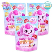캐치티니핑 하츄핑의 젤리 60g 달콤한 딸기/레몬/포도 과일맛 (띠부실포함), 3개, 하츄핑 과일맛
