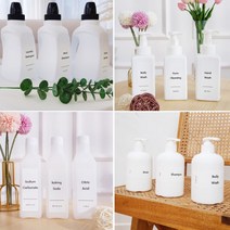 세제 리필 용기 소분 용기 천연세제 DIY통 플라스틱 1L, 반투명용기/ 투명 계량캡