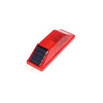 태양광경광등 태양열 전원 경고 LED 램프주의 조명 야간 운전 스트로브 플래시 난간 동자 도로 안전 신호 경찰, 06 1pc Red