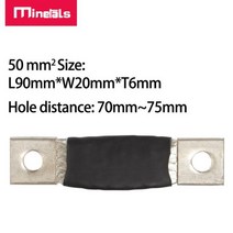 72mm 유연한 버스 바 35mm2 50mm2 75mm2 140A 200A 400A 도금 구리 버스 바 M4 M6 M8 M10 배터리 절연 편조 스트랩, 31pcs, M10 50mm2