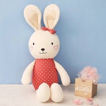 바이루체 유기농 애착인형 토끼 두루B 유아 출산 선물 용품, 견본색