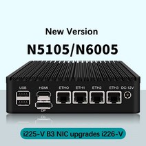 4xIntel i226 2.5G LAN TPM2.0 펜티엄 N6005 셀러론 N5105 소프트 라우터 서버 pfSense 방화벽 3x4K UHD 2 x M.2 NVME 미니 PC, [01] Celeron N5105, [07] 16GB DDR4 512GB NVMe