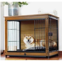 반려동물 실내 케이지 개집 고양이 실내 가구 목재, 가로 78x폭 56x높이 65cm 브라운