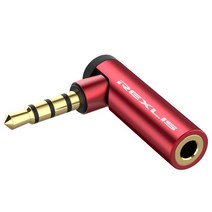 90 도 3.5mm 오디오 어댑터 금도금 헤드폰 CTIA OMTP 변환기 어댑터 케이블 이어폰 노트북 증폭기 스피커용, 빨간색