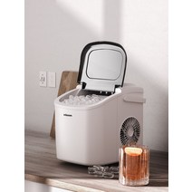 스터디카페 제빙기 소형 15kg 미니 얼음제조기 사무실, 블랙(90W)+공냉식+자동 세척+손잡이