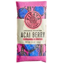 Pitaya Foods Unsweetened Acai Berry Smoothie Pack 피타야 아사이 베리 스무디 믹스 3.5oz(100g) 15팩