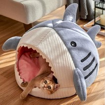 HH&K 보온 상어 숨숨집 그레이+ 블루, 그레이