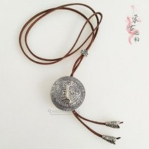 블루타이 넥타이 대용 악세사리 펜던트 행운의 목걸이 타이슬링 루프타이 몽골 민족 복고 W17