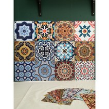 북유럽풍 고급 타일 시트지 스티커 / 윤식당 타일 / 윤식당탁자 / 타일테이블, 옵션F 이탈리아 마요리카