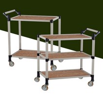 일반형 내츄럴 오크 우드서빙카트 14종 국산 운반카, 2단, 소(530x390)