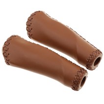 2Pcs / set PU 가죽 MTB 비치 크루저 산악 자전거 핸들 바 그립, 설명, 브라운