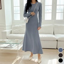 세이스타일 기모 니트 기본 머메이드 원피스