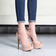 토오픈 가보시 킬힐 발목 스트랩 드레스 구두 웨딩힐 12cm