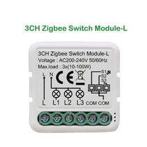 tuya smart zigbee switch module 10a no neutral wire required smart home diy light breaker work with, 3채널 1개