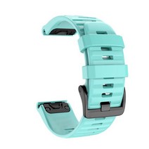 저스트업 Garmin Fenix 5X 6 6X 7 7X Mk1 Mk2/접근 S60 S62 스마트 시계 밴드 퀵 릴리스 손목 벨트용 26 22MM 실리콘 스트랩, [03] Mint Green