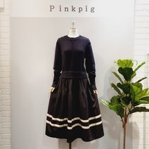 핑크피그 밑단 두줄 테잎 원피스(PPA21OPS1220)