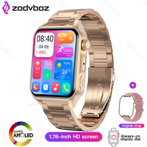 스마트워치 골프 시계 미 워치 수영 에디션 에어 기어핏 4lte 위치추적 fitbit 밴드 티렉스 프로 시계폰 다이얼 사용자 정의 응답 통화 여성 방수, 로즈 골드 스틸