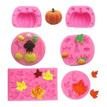 5pcs 호박 단풍잎 몰드 폰단트 초콜릿 몰드 할로윈 케이크 베이킹 도구