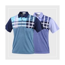 [모던브릭] [골프웨어] 격자 짜임 카라 포켓 반팔티