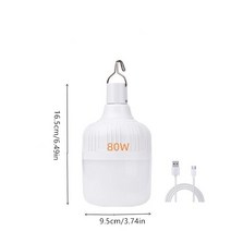 캠핑 도구 300W 휴대용 조명 충전식 Led 라이트 캠프 랜턴 비상 전구 전원 텐트 정원 야외, [04] 80W, 04 80W