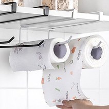 치킨 타올 걸이 키친렉 주방 봉 키친 랙 헹주 홀더 2구 랩걸이 싱크대 수건 고무장갑 건조대 상부장 하부장 행주 거치대 선반 타월 트레이 걸이대 정리 꽂이 비닐 행거 부엌 수납, 화이트