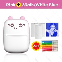 미니 휴대용 블루투스 4.0 열 사진 프린터 203 인치 당 점 무선 모바일 Deberes Chuleta Cumpleanos Regalo, 04 PK add 3Blue Effect