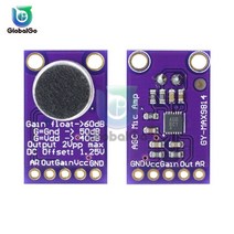 MAX9814 마이크 앰프 보드 모듈 arduino용 자동 제어 프로그래밍 가능, 01 보라색