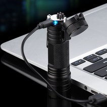 캠핑용 충전식 밝기조절 랜턴 플라즈마 라이터, 2 실버