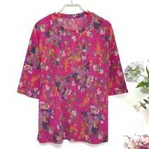 국민할매 국내생산 엄마옷 할머니옷 여름 쿨링 빅플 7부 라운드티셔츠[WD_SR2] 요양원옷 여름티