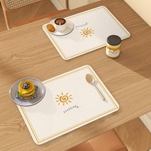 바흐 가죽 테이블매트 방수 식탁매트 2매 세트, 30 x 45 cm, 식탁매트02, 2개