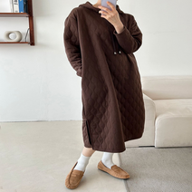 누빔 후드원피스 퀼팅 패딩 롱원피스