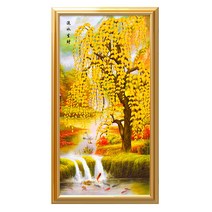 DIY 잇치치 원단형 보석십자수 금전수 국내 돈나무 재물 행운 복 사업번창, 08.40X70-황금버들(A6909)