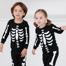 미니케이 할로윈스켈레톤 30수후라이스 아동 내의 유아 실내복 주니어 잠옷