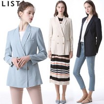 리스트 제인 더블버튼 린넨 블렌드 슬림핏 재킷