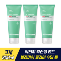 닥터지 약산성 레드 블레미쉬 클리어 수딩 폼 피지 잡는 수분 진정 송중기 클렌징 약산성 멀티프로바이오 저자극 세안 피지 각질 여드름성 피부 3단 클리어 세정 시카 히알루론산 케어, 3개, 200ml