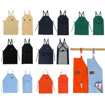 토요 미술용 앞치마 전문가용 M/L/XL 목걸이형/X끈형 7가지색상, L블루진
