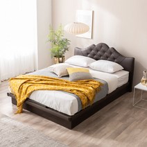 젠티스 트루디 평상형 PU가죽 더블(매트리스포함 ), 월넛, 프레임+참숯파워B.N매트