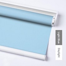 무타공블라인드 전동 블라인드 일광 및 암막 전기 충전식 관형 모터 스마트 가정사무실 용, Daylight Light Blue+Custom 사이즈