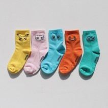 장미공주 정식 라이센스 국산 포켓몬 요술 유아동 키즈 어린이 아기 양말 5개세트