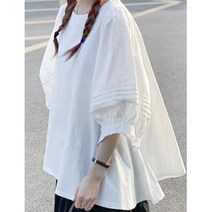 데일리 볼륨 블라우스_뱃살팔뚝살 다커버