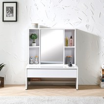 [가구의취향] 테이스트 화장대 시리즈 C타입 800 / 좌식 거울 화장대 / 낮은화장대, 800mm(가로), 화이트