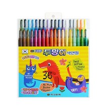 문구랑만들기랑 지구화학 투명이 색연필 14색~50색 샤프식색연필 어린이날선물, 36색