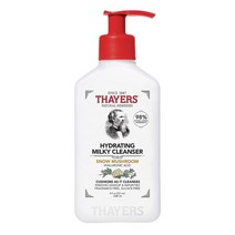 THAYERS 밀키 하이드레이팅 페이스 클렌저 스노우 버섯과 히알루론산 과 전문의가 하는 건조하고 민감한 를 위한 부드러운 페이셜 워시 수분 공급 스킨케어 프리 236.6ml 8온, 밀키 클렌저