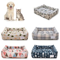 믹스MICS 반려동물 다용도 분리형 사각 강아지 고양이 방석 펫하우스 매트 쿠션 강아지집 고양이집, 핑크 삼각