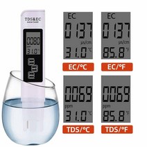 수질검사기 3 in 1 테스터 tds ec meter 디지털 lcd 디스플레이 테스트 펜 순도 필터 온도 측정기 ppm 테스터