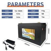 자동차 교체 대용량 골프 카트용 철 인산염 리튬 배터리 팩 딥 사이클 내장 BMS Lifepo4 100Ah 120Ah 200Ah 12V 24V, CHINA_12v 100Ah 352