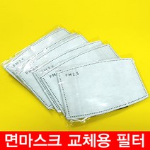 PM2.5 마스크 필터(소형) 교체용 2매 개별포장 면마스크 리필용 부직포필터 미세먼지 황사 차단, 1개