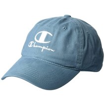 Champion 유니 의류 워싱 릴렉스 모자 Living in Blue 스몰 더블 로고