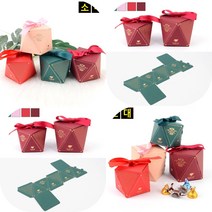 마트498 미니 리본 기프트박스 케이스 예쁜선물상자 명절선물 답례품상자 연말선물 머핀상자 쿠키포장 선물박스, 대 - 레드